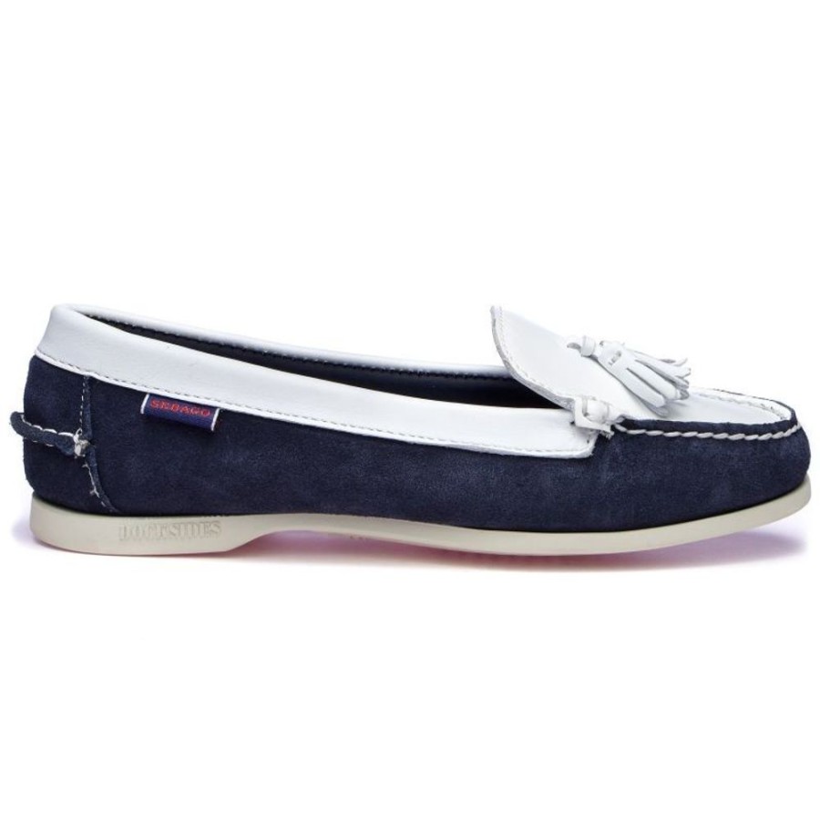 Bootschoenen & Laarzen Sebago | Sebago Janet Suede/Leer Navy/Wit