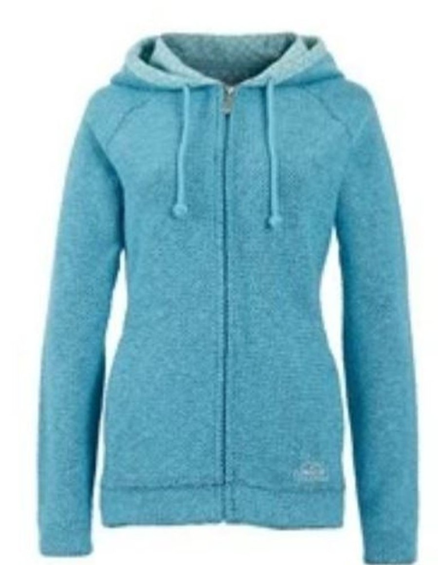 Dames Kleding Weird Fish | Weird Fish Chicoa Full Zip Classic Macaroni Hoody Cyan