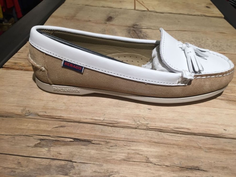 Bootschoenen & Laarzen Sebago | Sebago Janet Suede/Leer Beige/Wit