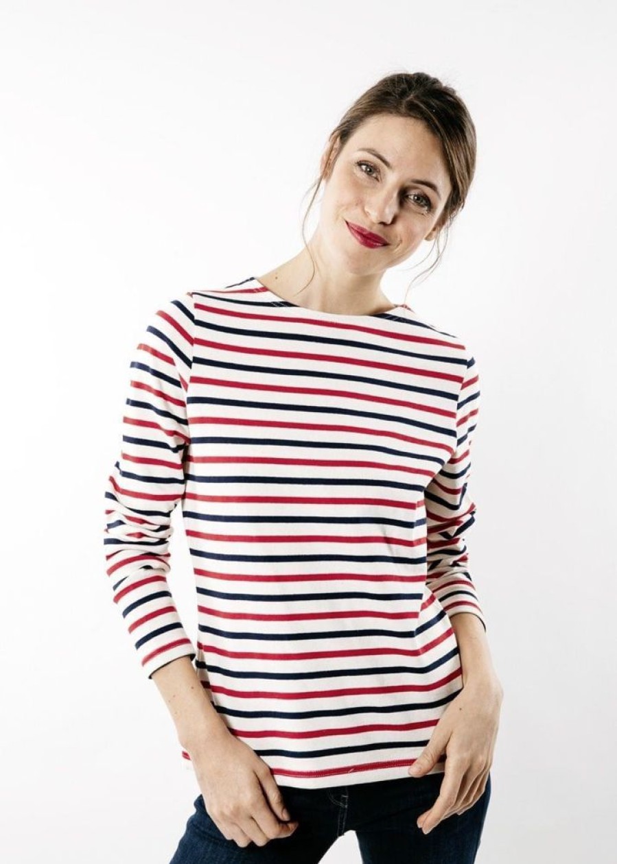 Dames Kleding Saint James | Saint James Meridame Ecru/Marine/Tulip