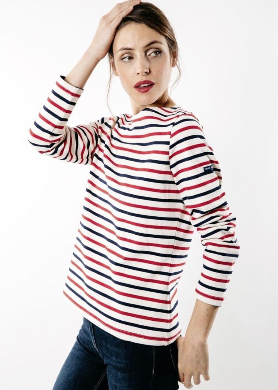 Dames Kleding Saint James | Saint James Meridame Ecru/Marine/Tulip