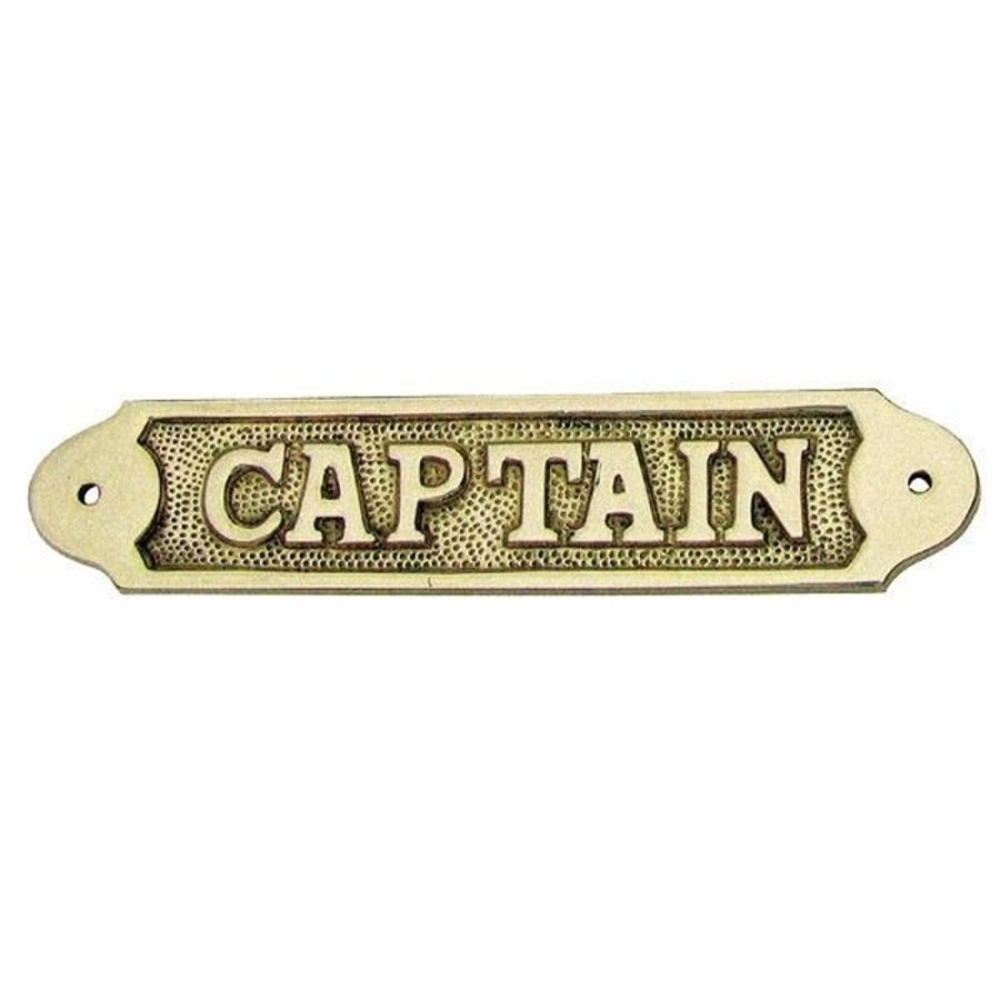 Maritieme Lifestyle Messing naamplaat Captain | Naamplaat Messing Captain